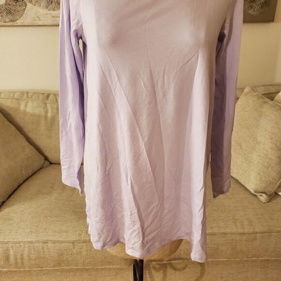 Eileen Fisher Ballet Neck Long Sleeve Tunic in Purple/Lavender - NEW - Picture 6 of 12